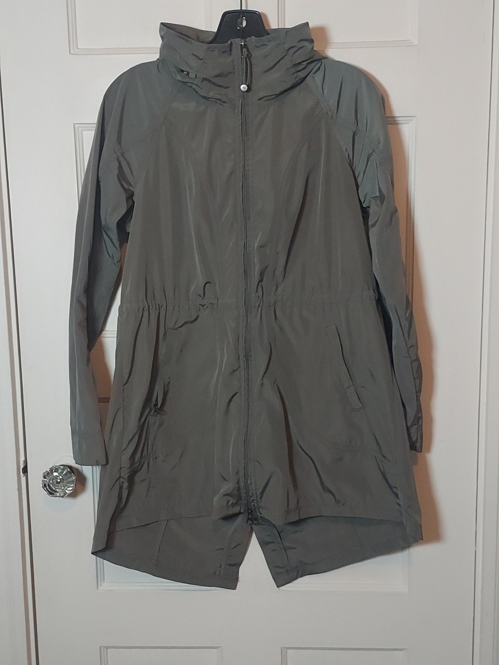 Athleta Solar Wind & Rain Anorak Jacket In Olive Green Sz XS